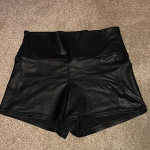 Faux leather shorts
